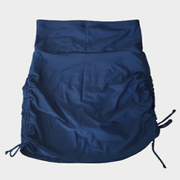 High Waisted Navy Swim Skirt Tummy Control - Picture 3 of 6